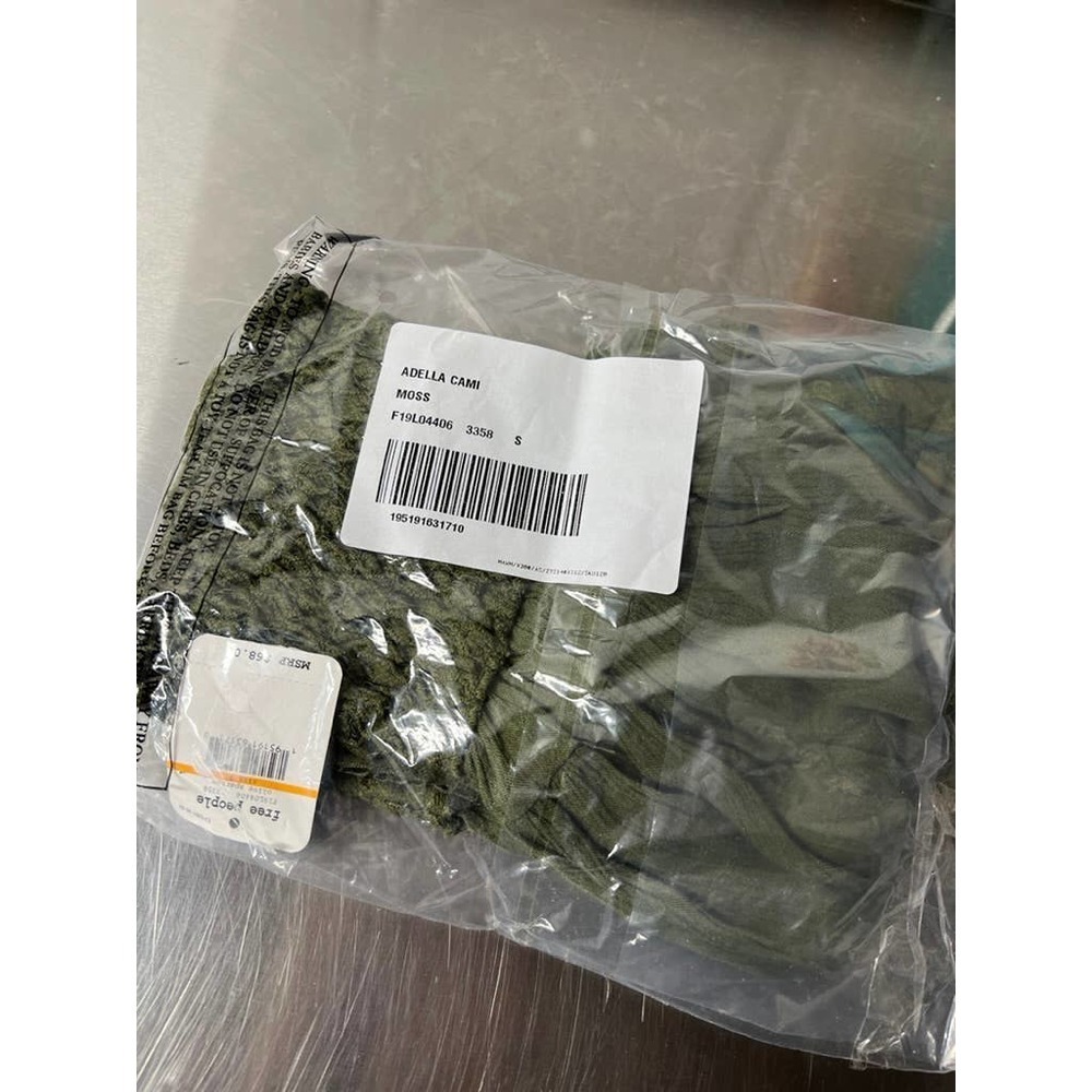 Free People Olive Green Lace Ruffled Tank Top - Picture 3 of 5